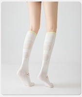 Chaussettes de sport professionnelles d'été pour femmes, en coton, à compression élastique, amincissantes, absorbant la transpiration, déodorantes, à tube long