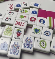 Set Mahjong Akrilik Mata Hati Unik Desain Menarik Ubin Mahjong Hadiah untuk Keluarga dan Teman