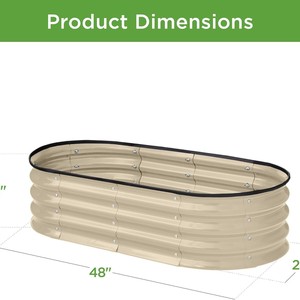 Metal Hyundai Design Galvanized Beige Planting Garden Bed <strong>Vegetable</strong> <strong>Pot</strong> Box with Manual Fastening for Outdoor &amp; Balcony Use - Product Image 3