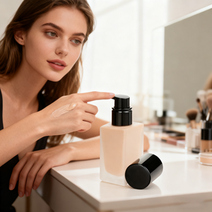 Fond de teint végétalien Fond de teint liquide minéral naturel pour le visage Maquillage écran solaire imperméable Correcteur à couverture complète - Product Image 3