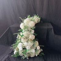 Chemin de Table Floral Artificiel de Luxe MSFAME, Décoration de Fleurs Roses pour Mariage et Événements