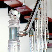 Balustre d'escalier en acrylique transparent, pilier en acrylique pour garde-corps d'escalier, pour la décoration intérieure et extérieure, poteau de balustrade de jardin