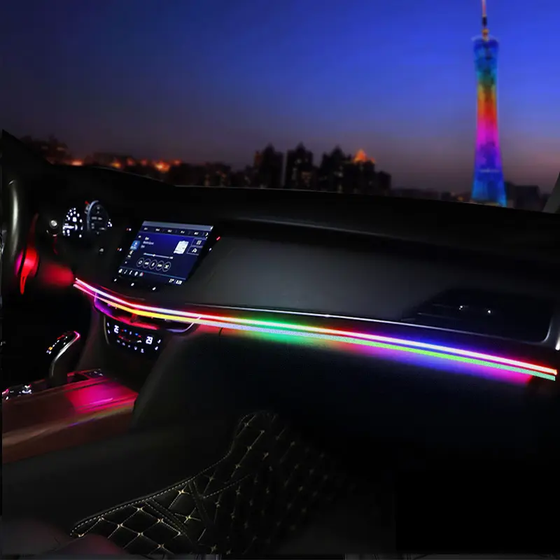 مصباح داخلي للسيارة بإضاءة محيطية USB مركز وحدة التحكم في لوحة القيادة باللمس Panal تحكم في الباب مصباح جو ليد