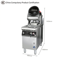 Cuisinière commerciale en acier inoxydable à gaz et électrique, machine à pétrir et à étaler la pâte automatique à 360 degrés, 5000-10000W pour restaurant et snack