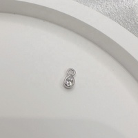 Bijoux classiques en mini-diamants, plaqués argent 925, charmes ronds en CZ, design simple et tendance, YAMMY pour femmes