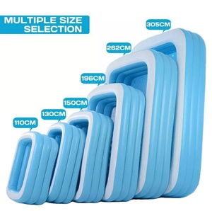 Hot bán màu xanh PVC tự động lớn Padding Hồ bơi bơm hơi cho gia đình với người lớn trẻ em trẻ sơ sinh cho sử dụng ngoài trời - Product Image 2