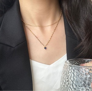 Collana pendente con cuore in <span class=keywords><strong>argento</strong></span> <span class=keywords><strong>925</strong></span> alla moda 18K placcato oro <span class=keywords><strong>925</strong></span> in <span class=keywords><strong>argento</strong></span> sterling doppia clavicola collana a catena gioielli donna - Product Image 3