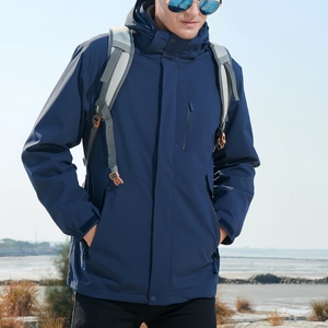 <strong>In</strong> Stock Waterproof Detachable Hardshell Jacket Windproof High Hat Collar Outdoor Coat <strong>Fleece</strong> Lined Jacket - Product Image 1