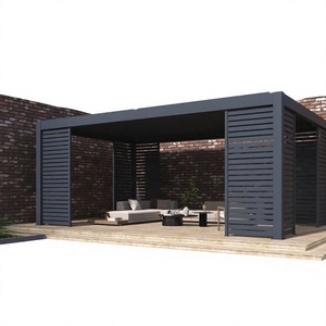 Toiture de terrasse sur mesure en aluminium, pergola extérieure, auvent de terrasse, panneau de toiture de terrasse en aluminium <span class=keywords><strong>avec</strong></span> portes coulissantes en verre - Product Image 1
