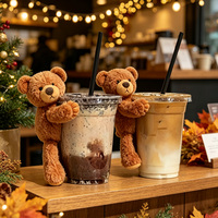 Nouveau produit phare : Ours en peluche pour tasse, personnalisable avec logo, décoration de tasse à café, breloque en peluche pour tasse