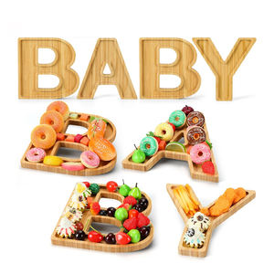 Best-seller Plateaux créatifs en bambou lettres anglaises Planches de <span class=keywords><strong>charcuterie</strong></span> Fruits secs Snack Dim Sum Assiette d'affichage Assiette à bonbons Biscuit - Product Image 1