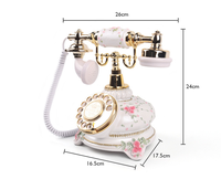 Support de personnalisation Retro Classic Audio Guestbook Guest Book Phone New Rotary Turantable Phone White Pink Gold Printing with R