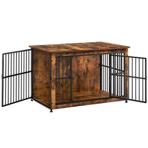 Feandrea toptan ağır evcil hayvan kafesi mobilya ahşap tel ev ev kapalı rustik kulübesi köpek kasalar büyük köpekler için - Product Image 5