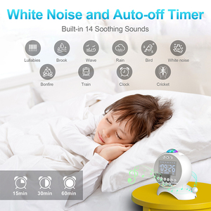 Fansbe bán buôn 4 trong 1 tiếng ồn trắng máy Sao chiếu thông minh Led <span class=keywords><strong>Bluetooth</strong></span> đồng hồ loa với kỹ thuật số Đồng hồ báo thức - Product Image 4