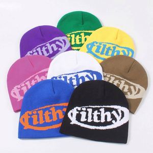 Wholesale Custom Unisex Winter Beanie <b>Head</b> <b>Warmer</b> with Letter Pattern Jacquard Knit for Men and Women - Product Image 1