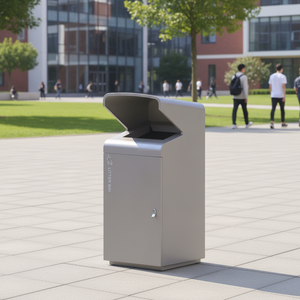 Contenedor de <span class=keywords><strong>Basura</strong></span> de Acero Galvanizado de 90L para Exteriores con Puerta con Cerradura y Tapa Impermeable, Contenedor de <span class=keywords><strong>Basura</strong></span> Comercial Resistente de Metal para Espacios Públicos - Product Image 6