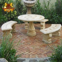 Sculpture de décoration d'éléphant en pierre naturelle de granit, ensemble de table et de chaises, banc de jardin, chaises d'extérieur