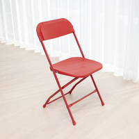 Chaises pliantes d'extérieur avec cadre en acier thermolaqué et assise en plastique blanc/rouge vin/rouge pour mariages et événements