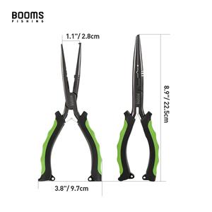 8.9in Fishing Tool Long Nose Mono Flurocarbon Line <b>Cutters</b> PTFE Coated Carbon Steel F03 Fishing Split <b>Ring</b> Pliers With Sheath - Product Image 3