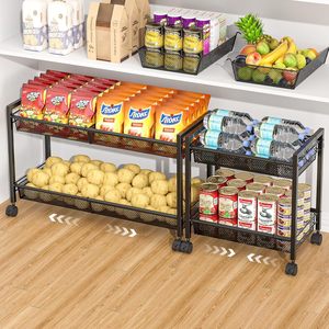 Multifunction <b>Storage</b> <b>Cart</b> Carbon Steel Rectangle Kitchen Living Room Neatening <b>Storage</b> Rack - Product Image 1