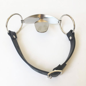Morsure équestre en acier inoxydable réglable avec harnais en cuir et abaisse-langue – Jouets sexuels pour adultes - Product Image 2