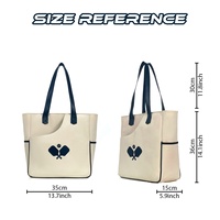 Sac de sport de luxe personnalisé en toile pour femmes Pickleball Balle de cornichon Sacs de raquette de tennis Pickleball Sac de pagaie avec poignée en cuir