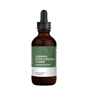 Lymphatic Drainage Liquid Drops Lymph Cleanse Detox Supplement with Soursop Cat's Claw Bark Astragalus Wormwood Lymph Node Drops