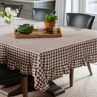 Nappe en lin nappe rectangulaire en lin naturel pour cuisine, élégante nappe faite à la main pour salle à manger cadeau de fête des mères