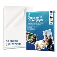 Vinyle Jet d'Encre A4 Brillant pour Imprimante Transparent Mat Feuille Imperméable Autocollants Imprimables Feuilles Adhésives Papier Autocollant Personnalisé
