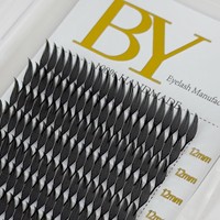 Extensions de cils pré-faits en éventail, noir intense, style Anime Spire, nouveau design, en cachemire doux et effet plume, courbures C CC D B J, pour extensions de cils effet Comic, vente en gros