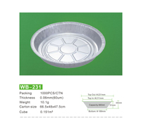 WB 4-9 " Moules à gâteau ronds jetables en aluminium, barquettes en feuille d'aluminium, plaques de cuisson, moules à pizza en aluminium, boîtes de traiteur pour aliments
