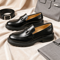 Mocassins Penny Premium pour Hommes, Style Business Casual, à Semelle Épaisse, Marron Classique, Chaussures Habillées à Enfiler