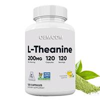 OEM ODM L-Théanine 200mg Compléments alimentaires naturels de haute qualité pour favoriser le sommeil et soulager le stress Capsules végétariennes