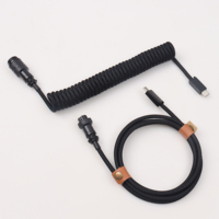Câble enroulé Type-C vers USB-C pour clavier d'ordinateur portable, avec conducteur en cuivre pur et gaine en nylon, pour clavier mécanique et utilisation informatique