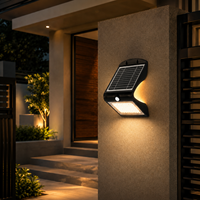 Lampe murale solaire 4W, lampe de sécurité LED haute luminosité, double éclairage, éclairage décoratif de jardin IP65