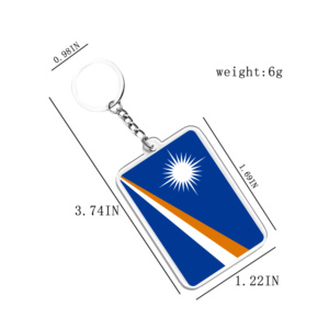 <span class=keywords><strong>LLavero</strong></span> de bandera de las Islas <span class=keywords><strong>Marshall</strong></span> 3x4,3 cm Base azul sol pájaro marino estrella emblema Mini colgante de llave estilo de la isla del Pacífico - Product Image 2