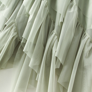 Váy Xếp Li Lưới Xếp Nếp Nhà Máy Váy Nữ Màu Xanh Lá Cây Cạp Cao Cạp Cao Thời Trang Thường Ngày Phong Cách Hàn Quốc Cho Nữ - Product Image 5