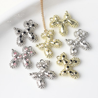 Pendentif chien ballon incrusté de perles Hao Shi en plaqué or Collier à faire soi-même en alliage simple avec d'autres accessoires