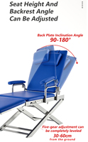 Silla Dental Plegable Portátil que Ahorra Espacio, Silla de Examen Oral Móvil Ligera con Bandeja para Instrumentos y Lámpara