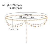 Chaîne de taille en strass d'été pour femmes, chaîne de corps en or et argent pour la danse du ventre, bijoux de bikini