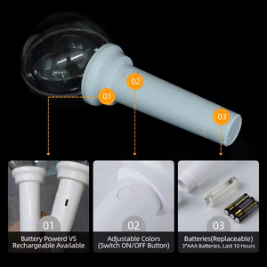 Biểu Tượng Tùy Chỉnh Odm/OEM Thân Thiện Với Môi Nhựa <span class=keywords><strong>LED</strong></span> Nhấp Nháy Lightsticks Ứng Dụng Điều Khiển 3 Pin AAA Bao Gồm Cho Kpop Thần Tượng Buổi Hòa Nhạc - Product Image 6