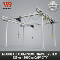 Rail modulaire en alliage d'aluminium pour charges lourdes avec support de plafond réglable pour une manutention précise des matériaux