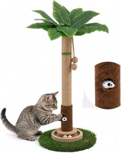 Nouvelle Tour Griffoir pour Chats 2026 avec Poteaux à Griffer, Jouet Souris et Balle en Bois Interactive pour Chats d'Intérieur - Product Image 2