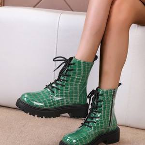 Stivali da Donna con Suola Spessa, Taglia Grande, Stile Britannico, Nuovi Stivaletti Invernali con Punta Tonda, Rete e Tacco Spesso - Product Image 2