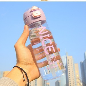 Wholesale Large Capacity 650ml Plastic Water Cup New Portable Outdoor Sports <b>Bottle</b> with <b>Straw</b> Handle for Summer Quality - Product Image 3