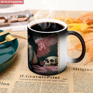 Magic <b>Cup</b> 11oz Frosted Black <b>Ceramic</b> Heat Sensitive Color Changing Kitchen Mug - Product Image 5