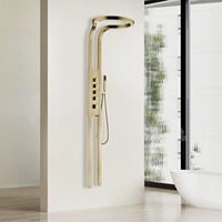 Panneau de douche mural en acier inoxydable avec jet de pluie doux, robinets thermostatiques, pour hôtels, villas, appartements, utilisation en salle de bain