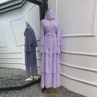 Robe en mousseline de soie pour femmes musulmanes, Robe de Ramadan Eid Mubarak, Cardigan Abaya, Kimono pour femmes, Robe caftan islamique modeste