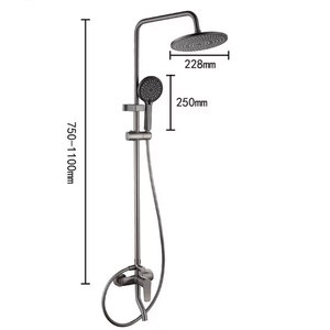 Top 1 <strong>Bath</strong> Rain <strong>Shower</strong> Faucet Brass Mixer <strong>Tap</strong> 3 Ways Bathroom Black Rainfall System <strong>Shower</strong> <strong>Head</strong> Set <strong>for</strong> Hotel Project Wholesale - Product Image 4