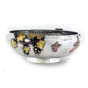 Fruit Bowl for Kitchen Dinning <b>Table</b> <b>Coffee</b> <b>Table</b> Food Storage Bowl <b>Vintage</b> Brass Metal Leafy Design - Product Image 2